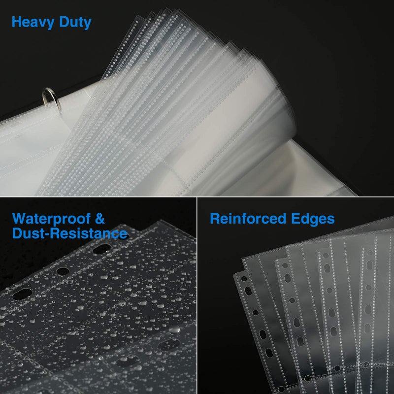 Sooez 30 Pack Heavy Duty Photos or Postcards Page Protectors, Plastic Clear Photo Holder Sleeves for 3 Ring Binder, Two 5'' x 7'' Pockets Per Page, Load from Top Perfect for Checking & Organizing - Image 4